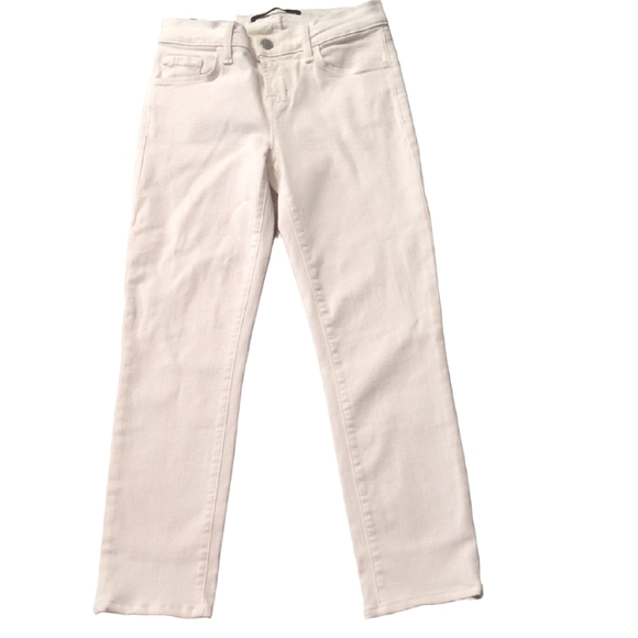 J Brand Tropez White Cropped Rail Photo Ready Jeans Size 24 - Picture 1 of 10